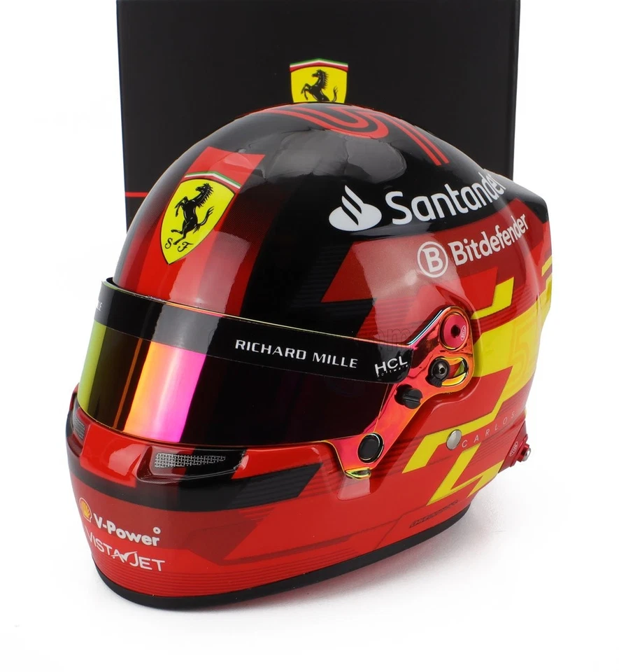 1/2 MINI HELMET - BELL HELMET - CASCO HELMET F1 CARLOS SAINZ TEAM FERRARI 410030 - Immagine 1 di 1