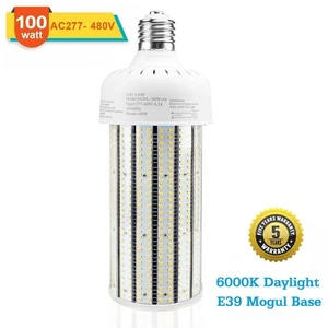LED Corn Light Bulbs 100W E39 Mogul Base Warehouse Garage High Bay Lighting 480V - Picture 1 of 11