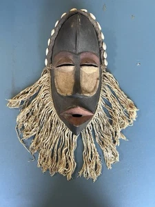 Vintage Handcrafted Ivory Coast West Africa Mask Artifact Wall Hanger - Picture 1 of 9