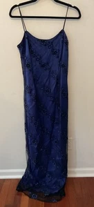 Morgan and Co 90s Vintage Dress Goth Mesh Floral Overlay Whimsigoth Size 11/12 - Picture 1 of 11