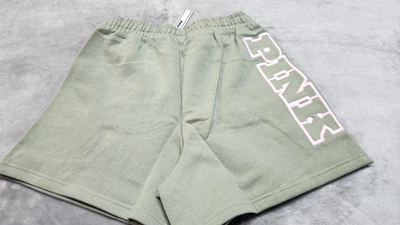 Pantalones Cortos Clásicos Victoria's Secret ROSA Pequeños Vellón Hiedra Verde Nuevos con Etiquetas Foto 1 de 4