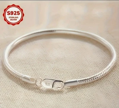 **NEW** Stirling Silver 925 'Snake Bone' Bracelet 7"/18cm - Image 1 of 2