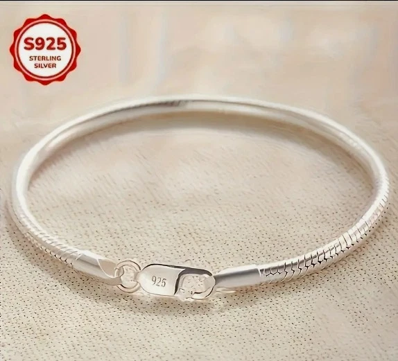 **NEW** Stirling Silver 925 'Snake Bone' Bracelet 8"/20cm - Image 1 of 1