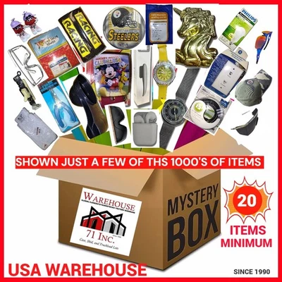 Mystery Box Overstock Merchandise , ELECTRONICS, SAFETY, TOYS, AMAZON  X 20 PCS - Image 1 of 4