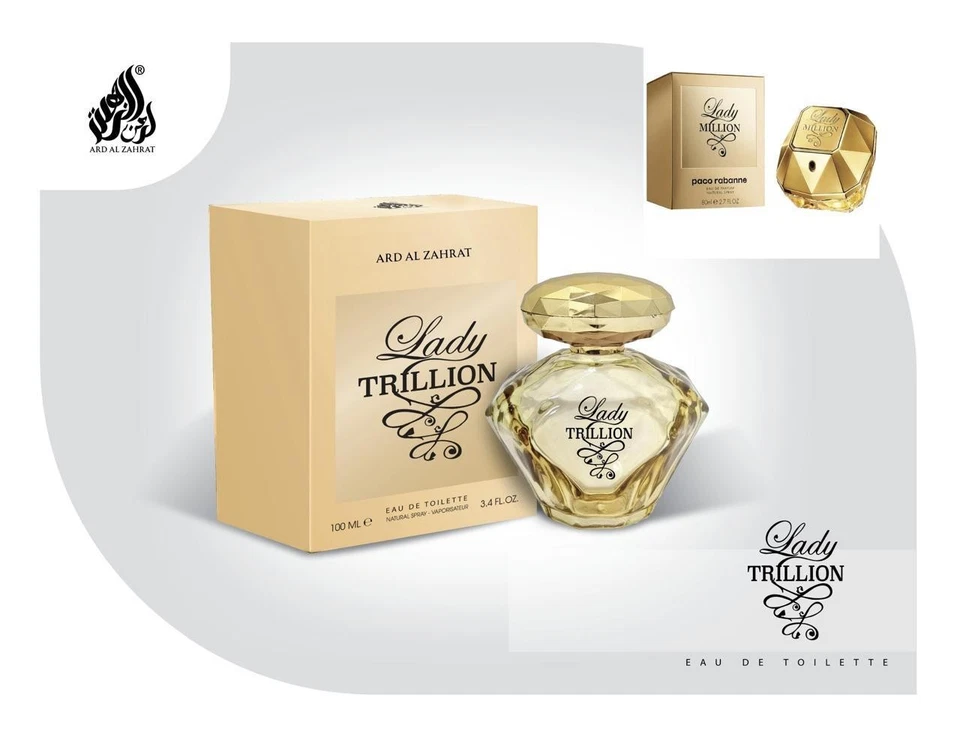 ARD AL ZAHRAT Lady Trillion Women's Perfume Eau De Toilette Spray For Her Ladies EDP 100ml