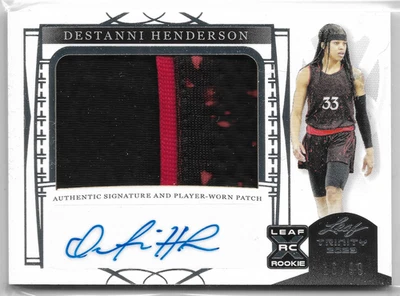 2023 Leaf Trinity Patch Autographs #PA-DH2 Destanni Henderson RC #16/99 Indiana - Image 1 of 2