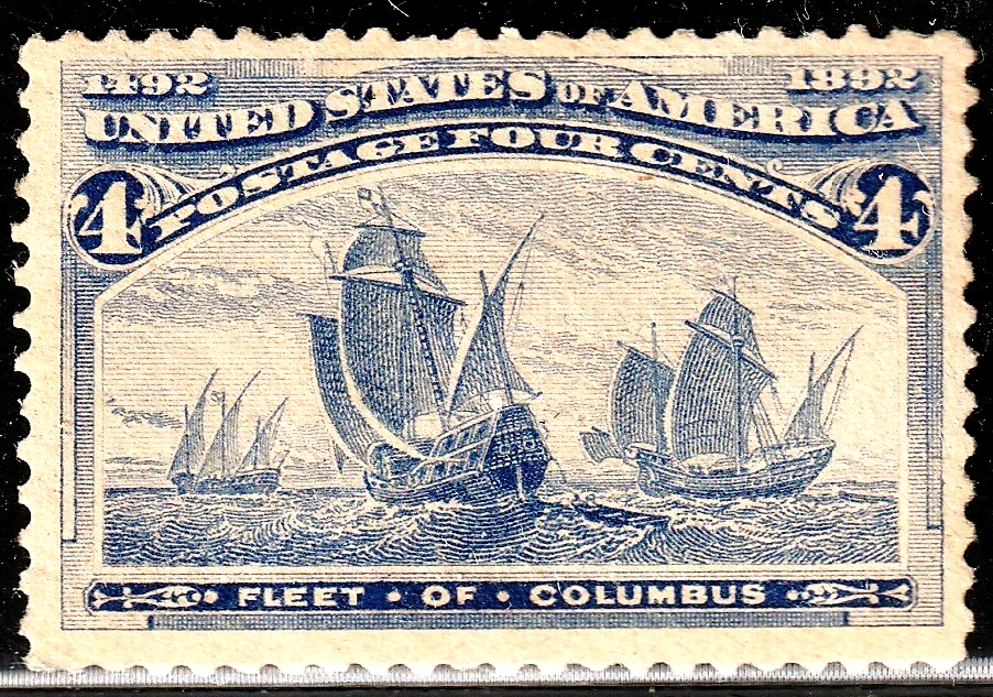 #233 US 4 CENT ULTRAMARINE COLUMBIAN-MINT-N/H-FINE-VF - Image 1 of 1