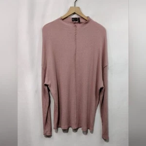 Asos Design Waffle Knit Top Womens L Pink Barbiecore Retro 90s Y2K Casual - Picture 1 of 8