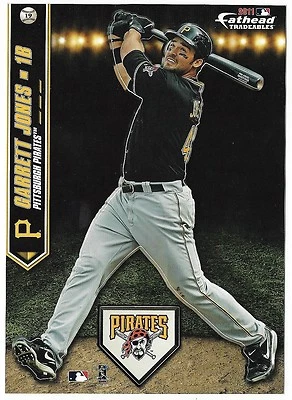 GARRETT JONES PITTSBURGH PIRATES FATHEAD TRADEABLES REMOVABLE STICKER 2011 #19 - Image 1 of 4