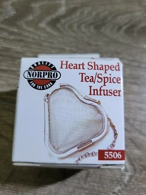 Norpro 2 Inch Stainless Steel Heart Tea/Spice  Infuser. 5506 - Image 1 of 4