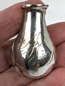 Antique Sterling Silver Posy Holder Tussie Mussie Pin Brooch Nosegay by Webster - Picture 1 of 9