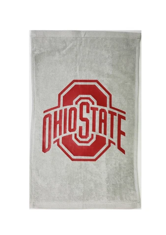 THE Ohio State University Buckeyes Gray Rally Towel Scarlet Vinyl Logo 11" x 18" Cover