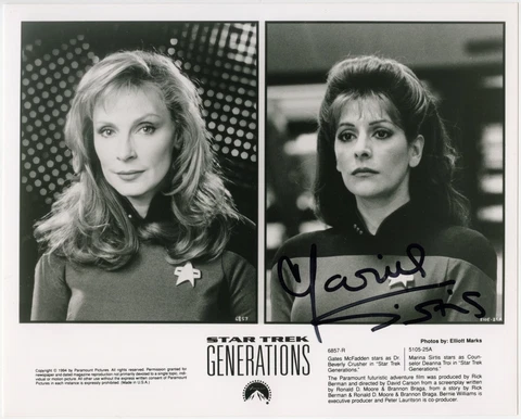 MARINA SIRTIS Signed 10x8 B&W Photo #1 Star Trek (Signed c.1994) ORIGINAL Cover