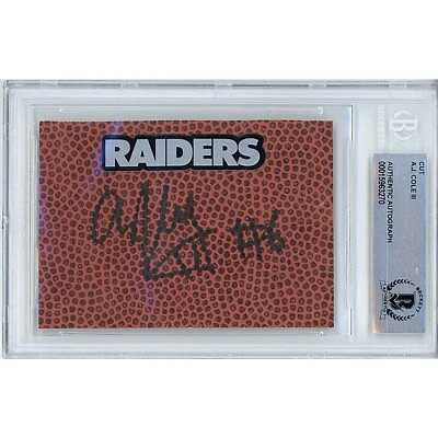 AJ Cole Signed Football Cut Beckett BAS Slabbed Las Vegas Raiders NFL Auto - Image 1 of 4