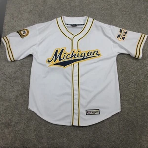 Vintage Michigan Wolverines Jersey Mens Extra Large White Baseball Colosseum - Picture 1 of 14
