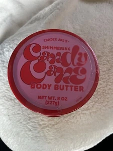 Trader Joe's Zuckerstange schimmernde Körperbutter 8 Unzen volle Größe Pfefferminzpeitsche - Bild 1 von 3