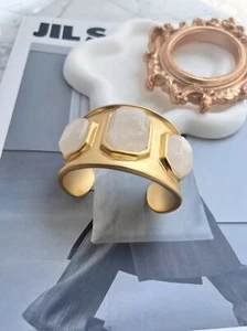 Bracciale Francese Lusso Classico Aperto Largo Fresco E Dolce - Foto 1 di 8
