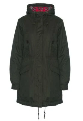 LADIES MERC LONDON CLASSIC FISHTAIL PARKA COAT JACKET TOBELLA - KHAKI GREEN - Image 1 of 3