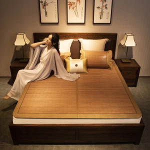 Bamboo Mat Cool Feeling Rattan Bed Mat Sleeping Mat For Summer Folding Queen New - Picture 1 of 9