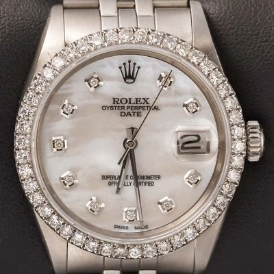 Rolex Datejust 1501 Diamond Bezel Watch 34mm Mother of Pearl Dial, 2.20ct - Image 1 of 4