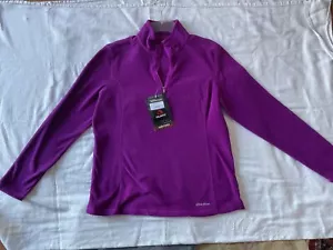 Eddie Bauer Women’s Ultra Soft Polartec Fleece Qtr Zip Pansy Purple NWT Large - Picture 1 of 8