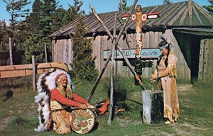 Chief White Wolf & Happy Day Woman Chippewa Tribe Native American Postcard - Picture 1 of 2