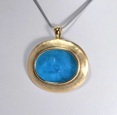 TAGLIAMONTE CIONDOLO  ARGENTO 925   PASTE  VITREE OVALE SATINATO         TGN 956 - Immagine 1 di 3