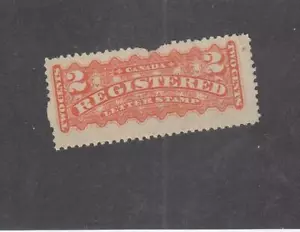 CANADA (MK6889) # F1 F-MNH TORN PERF 2cts 1875 REGISTRATION STAMP/ORANGE CV $225 - Bild 1 von 1
