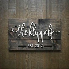 Wedding Last Name Sign Engraved Wood Family Name Sign Handmade Gift