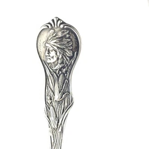 Hermosa cuchara de recuerdo de plata esterlina para indios nativos americanos de Rock Island - Imagen 1 de 8