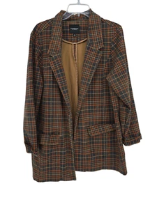Liverpool Los Angeles Size 2X Womens Blazer Plaid Retro Open Front Jacket - Picture 1 of 5
