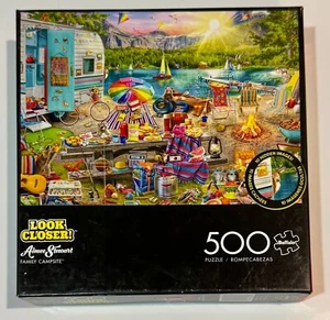 Buffalo Jigsaw Puzzle ~ Family Campsite Aimee Stewart Hidden Images ~ 500 pcs - Picture 1 of 3