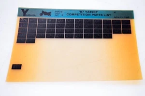 OEM Yamaha YZ490T 1986/November 21 '87 Competition Parts List Microfiche - Picture 1 of 3
