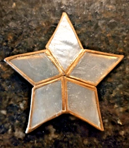 VTG Capiz Shell White Star Christmas - Light Cover - Ornament 3" - Picture 1 of 5