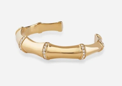 GUESS Bamboo Damen Armreif Armband Edelstahl Gold mit Kristallbesatz  L  18,4 cm - Bild 1 von 4