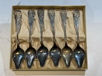 "Lote de 6 cucharas de ley Native American Chief de 6"" de alto 4,5 OZ" Foto 1 de 4