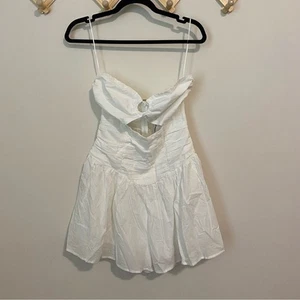 Hello Molly NWOT White Drop Waist Romper size Medium - Picture 1 of 8