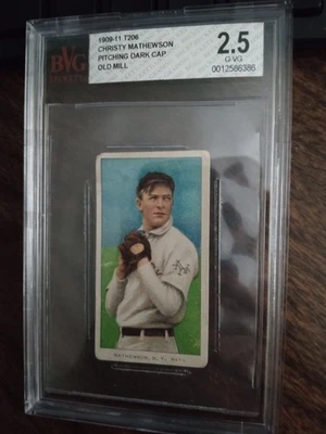 Old Mill Christy Mathewson 1909-11 T206 en muy buen estado 2,5 (tercer más victorias de la historia) Foto 1 de 4