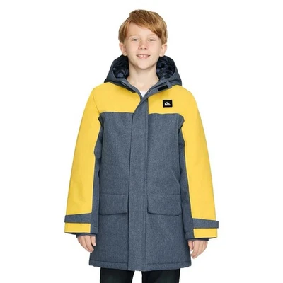 Jaqueta de inverno Quiksilver infantil dois tons amarela e cinza grande 14/16 nova - Imagem 1 de 4