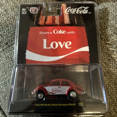 M2 Machines 1952 VW Beetle Coke Love Coca Cola Collectible - Image 1 of 3
