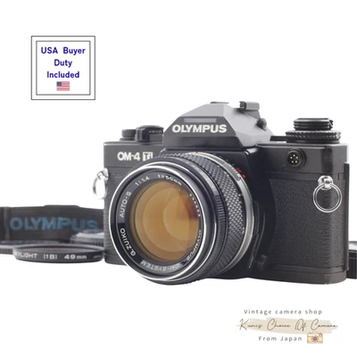 [Exc+5] Olympus OM-4Ti schwarze analoge Kleinbildkamera 50 mm F/1.4... - Bild 1 von 4