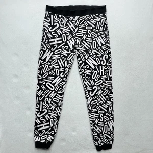 MOSCHINO Home Pants All Over Logo Bottoms Black Size Large - Picture 1 of 12