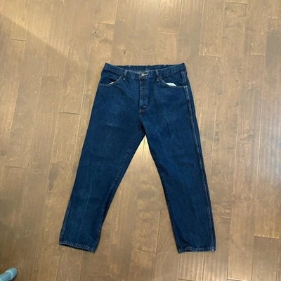 Rustler Jeans Mens 38x29 Blue Denim Straight Leg Relaxed Fit Classic 87619PW - Image 1 of 4