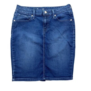 Levi's Denim Skirt Dark Wash Stretch Casual Pencil Skirt Women's Size 27 - Picture 1 of 10