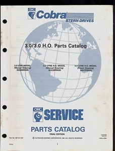 1991 COBRA STERN DRIVE 3.0 LITRE & 3.0 LITRE HO FACTORY PARTS MANUAL - Imagen 1 de 6