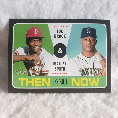 2020 Topps Heritage Then and Now Lou Brock/Mallex Smith Card  - Image 1 of 4