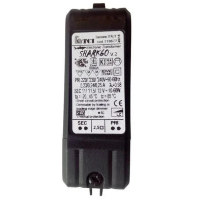 Mini Trasformatore Elettronico TCI Dimmerabile 10-60W 220/240V 119677