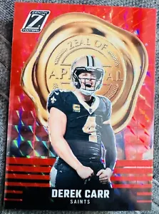 Derek Carr 2023 Panini Zenith Zeal Of Approval Red Variation #3 Saints - Picture 1 of 2