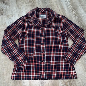 Vintage 70er Young Society rot marine kariert Jacke M Blazer Retro Rockabilly - Bild 1 von 12