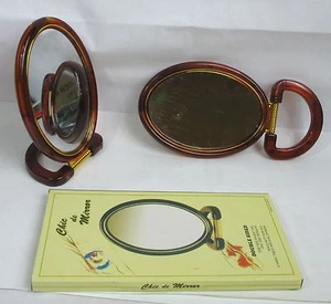 6" x 8" OVALE FORM 2-WEGE KLAPPSPIEGEL, SCHILDPATT FARBE, NORMAL UND VERGRÖSSEREND - Bild 1 von 4